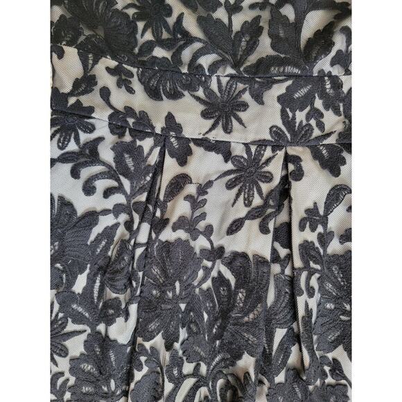 Eliza J Little Black Lace Overlay Cutout Pleated Sheath Cocktail Dress Size 14 - Picture 3 of 9